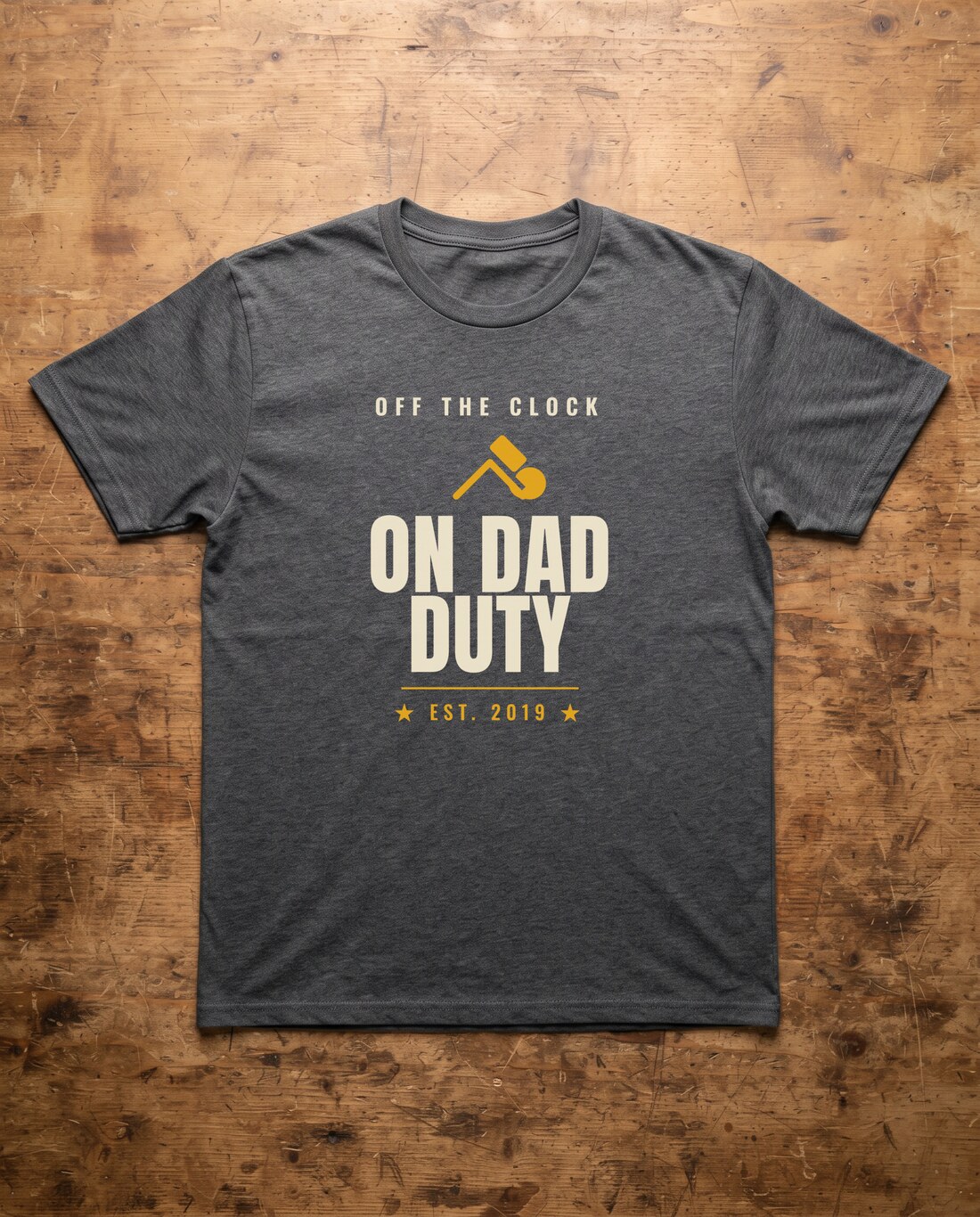 Blue-collar dad tee mockup
